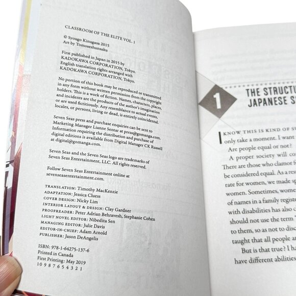 Classroom of the Elite Manga Light Novels Lot 4 1, 5, 6 & 7.5 PB Syougo Kinugasa - Picture 7 of 11